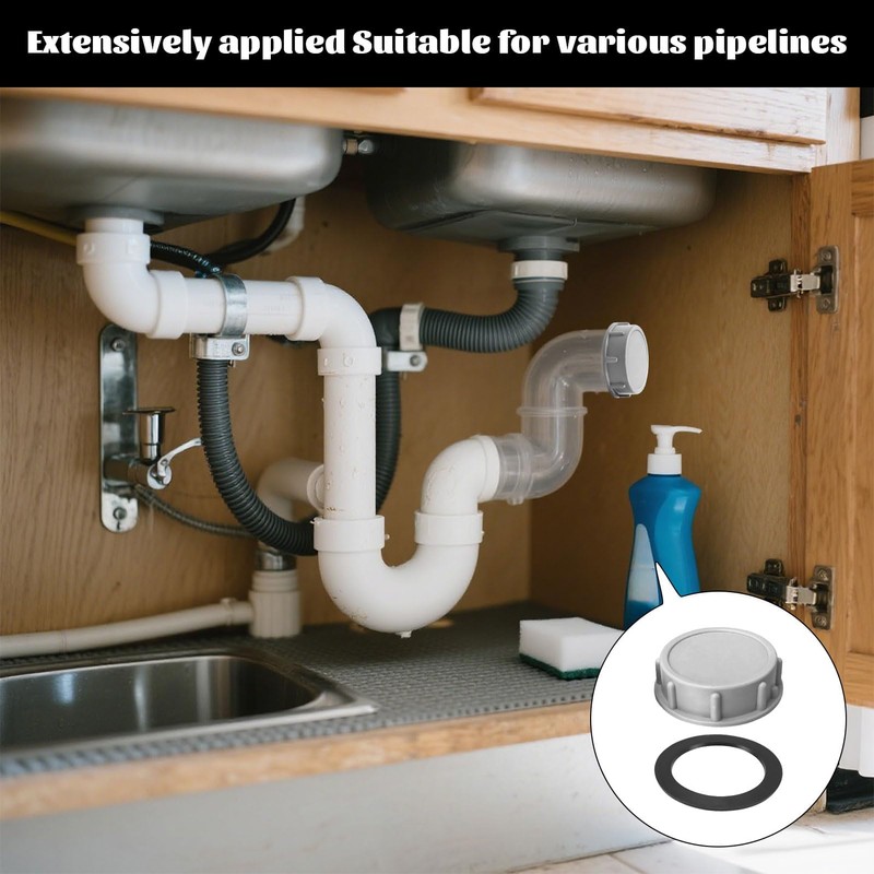Plastic Pipe End Caps,4PCS 54mm Kitchen Sink Waste Pipe Blanking