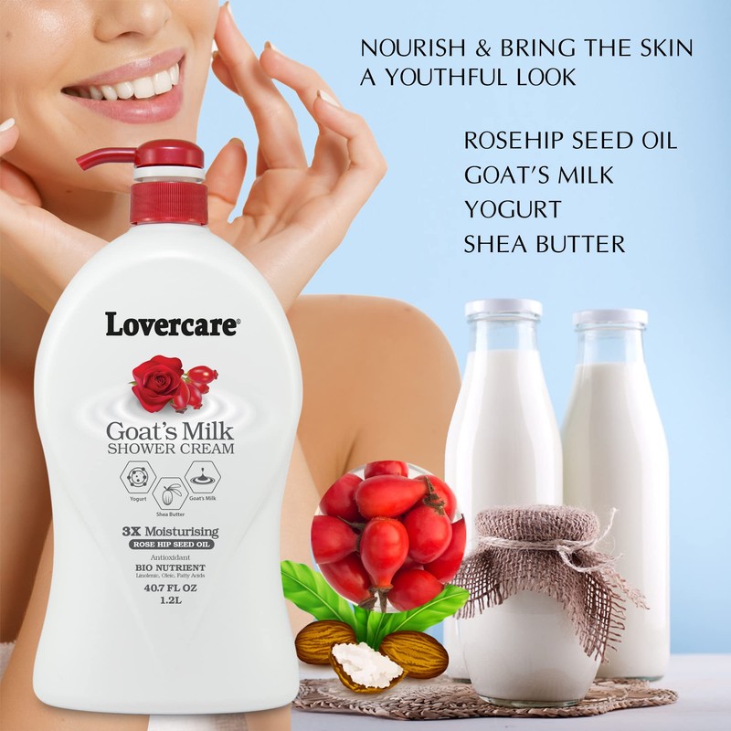 Lover's Care Goat's Milk Moisturizing Body Wash Shower Cream Rose