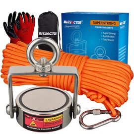 MUTUACTOR Double Sided Rotating Magnet with Magnetic Traction Strong Neodymium Magnet N52 Strong Strong Magnet Treasure Recovery in Rivers (Diameter 60mm)