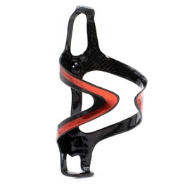 JRC Components Kaze Carbon Bottle Cages | Lightweight Open Water Bottle Cage 18g | Suitable for 500ml-750ml Cycling Water Bottle | Compatible with TacX, Elite, Zéfal, Camelbak (Gloss Red)