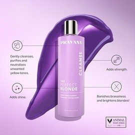 PRAVANA Perfect Blonde Shampoo para Cabello 325 ml, Limpia de Forma Delicada, Hidrata y Matiza Tonos Rubios, Plata y Decolorados, Ilumina, Aporta Brillo y Reduce Rotura, Sistema Dual, sin Sulfatos