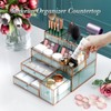 Youdepot Makeup Organizer Countertop - Tempered Glass Vanity Organizer for