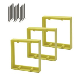 XGGYA 0.5Inch Double Gang Receptacle Outlet Box Extenders,Include 12Screws(6-32 x 1.25),Electrical Outlet Extender for Electrical Box and Electrical Outlet Switches,Yellow (Pack of 3)