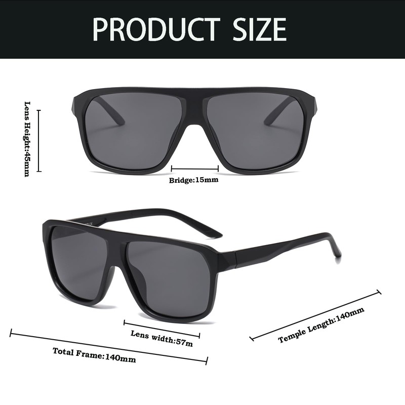 YAMEIZE Retro Polarised Sunglasses for Men and Women Vintage Rectangular