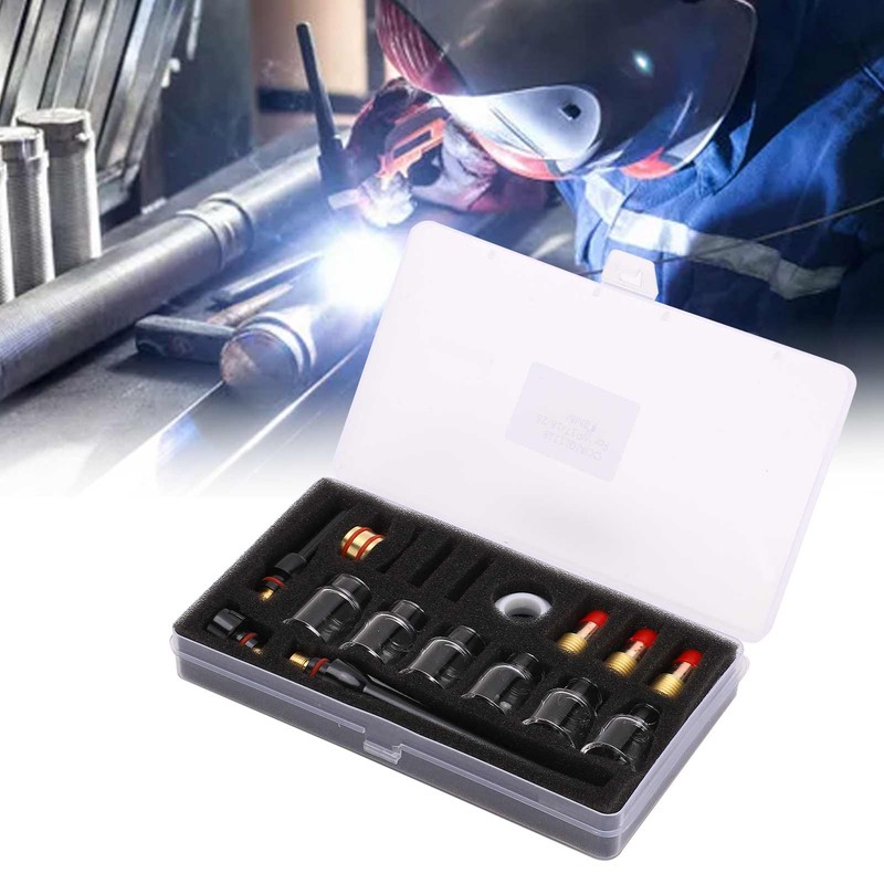 Welding Torch Kit Glass Nozzle Gun Tail Tungsten Clamp Silicone