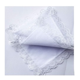Lace Cotton White Handkerchiefs Perfect Wedding Bulk
