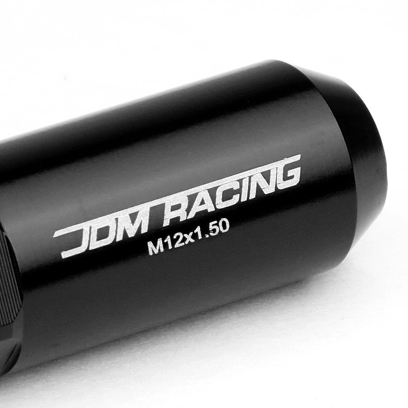 60mm Aluminum M12 x 1.5 6-Point 20mm OD Black 20