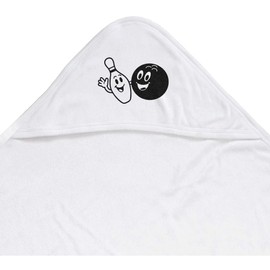 Azeeda 'Bowling Ball and Pin' Baby Hooded Towel (HT00035086)