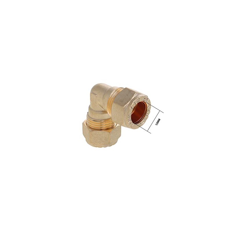 LTWFITTING 12MM OD 90 Degree Compression Elbow, Brass Compression Fitting