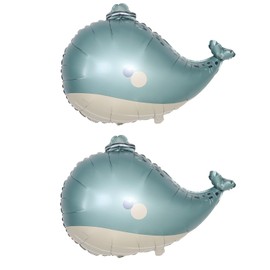 2Pcs Cute Whale Balloons,23 Inch Whale Balloons for Birthday Party,Ocean Animal Balloons for Baby Shower Under The Sea Party