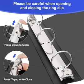 COMIX Sturdy 3 Ring Binder 1.5 inch with Clear View Cover, 1-1/2" Round Ring View Binder, PVC-Free, 300 Sheets Capacity of US Letter Size Paper, Office ＆ School Supplies, 6 Pack (Black)