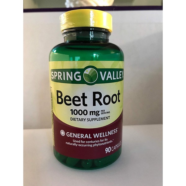 Spring Valley Beet Root 1000mg dietary supplement 90 capsules