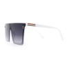 SA106 Flat Top Rimless Oversize Rectangle Shield Mob Sunglasses -