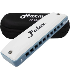 Harmo Polar Diatonic Harmonica Key of C - Half-Valved Design for Extended Bends, Ideal for Swing, Bebop, and Blues - Mouth Organ with Case, Harmonica for Adults, Beginners & Professionals