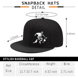 Funny Skull Parkour Hat Black Snapback Hats for Men Free Running Skeleton hat Fitted Caps for Teens Flat Bill Baseball Hats for Women Snap Back Trucker hat for Skateboarding Cycling Hip hop
