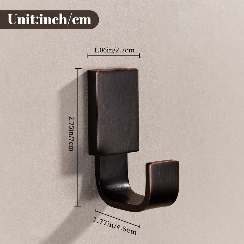 BigBig Home Bronze Towel Hooks, Bathroom Robe Hooks Oil Rubbed,