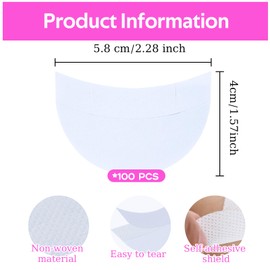 Yazikisa 100 Pcs Eyeshadow Shields Eye Shadow Makeup Stencil Pads Professional Lint Free Under Patches for Eyelash Extensions Lip Eyeliner Prevent Tinting Makeup Residue