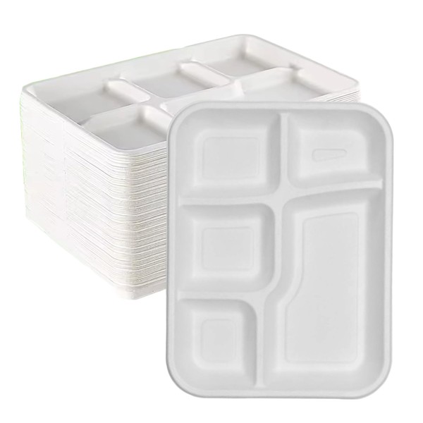 CHEF ROYALE 200 x Disposable Bagasse Sugarcane Plates, 5CP Large