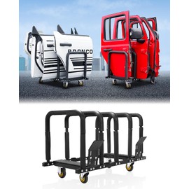 ROADER for Jeep Door Holder, Door Rack Storage Cart Hanger Rack Sliding Movable Stand Bracket Door Cart for 1987-2024 Jeep Wrangler TJ JK JL Gladiator JT & 2021-2024 Ford Bronco 2/4 Door