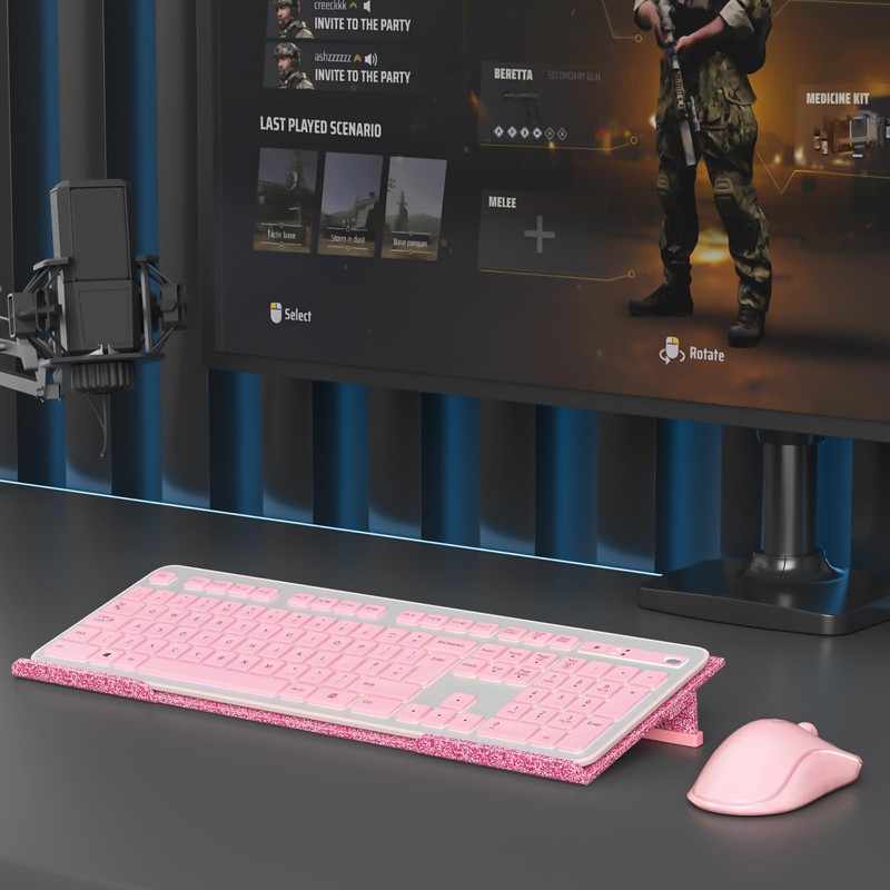 Computer Keyboard Stand for Desktop - 6-Level Height Adjustable Acrylic