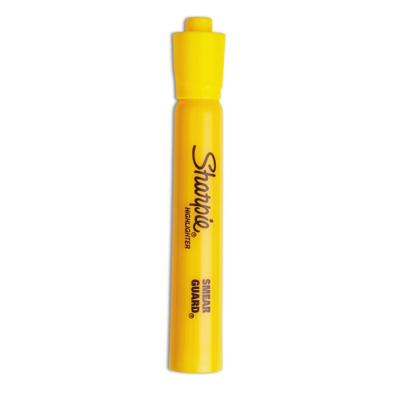 Sharpie Tank Style Highlighters, Chisel Tip, Yellow, 12 Count