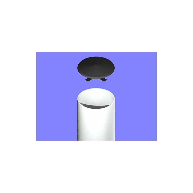 3-1/2" Round Light Pole Top Cap- Black Plastic