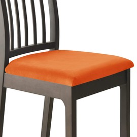 Deisy Dee - Fundas de asiento de terciopelo para sillas de comedor, fundas de silla para comedor (4, naranja)