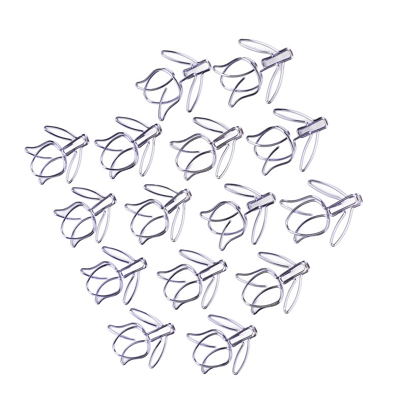 50Pcs Tulip Paper Clips Cute Purple Tulip Design Durable Metal