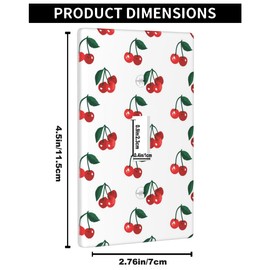 Pznen Red Cherry Green Leaf Light Switch Cover Plates Cherries Fruits Pattern Single Toggle Wall Plate 1 Gang Lightswitch Cover Home Decorative Office 4.5"x 2.76"