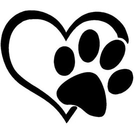 AS I Love My Dog Paw Print Heart Vinyl Sticker - Puppy Graphic Decal for Cars, Trucks, SUVs, Windows, Laptops, Cell Phones & Walls