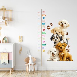 Height Growth Chart for Children Wall Stickers, Cartoon Animals Dog Height Measurement for Wall Removable DIY Measure Wall Ruler for Child Boy Girl Child Nursery Bedroom Playroom Wall Decor