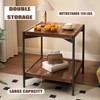 WBNVYLK Solid Wood Nightstand with 2-Tier Storage Shelf - Versatile