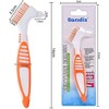 Chargenyang 3 Pack Denture Cleaning Brush Set Hard Denture Toothbrush