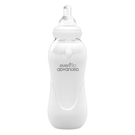 Evenflo Advanced Biberón Anticólicos, Transparente, Cuello Estándar, Transparente, Flujo Medio, Silicón Libre de BPA, 240ml, 8oz, 3+ Meses, 1 Pieza