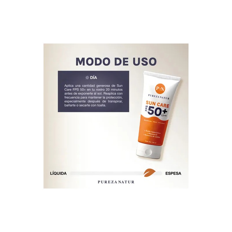 Protector Solar Facial Fps50 Con Acido Hialuronico Para Cara