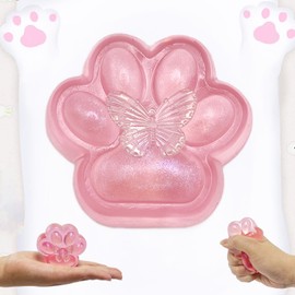 Taba Squishy Cat Paw Squeeze Toys Pinch Cute PVC Fufu Squishy Toys for Anxiety Relief Soft Stress Toys for Relaxation Party Favors Novelty Things Adults Birthdays Cosplay Party (1Pcs Pink)