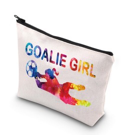 PLITI Goalie Girl Makeup Bag Soccer Goalie Gift Goal Keeper Bag Soccer Goalie Defender Travel Pouch Soccer Goalkeeper Gift (Goalie GirlU)