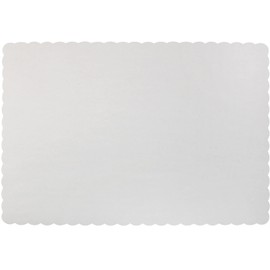Paper Placemats - Disposable - Scalloped Edge (White, 50)