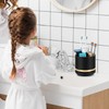 GFWARE Bathroom Organizer Countertop - Rotating Black Toothbrush Holder for