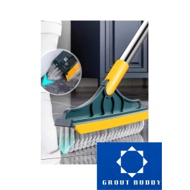 Grout buddy 2 in 1 Floor Brush Scrubber with  Grout Brush Scrape Stiff Bristle