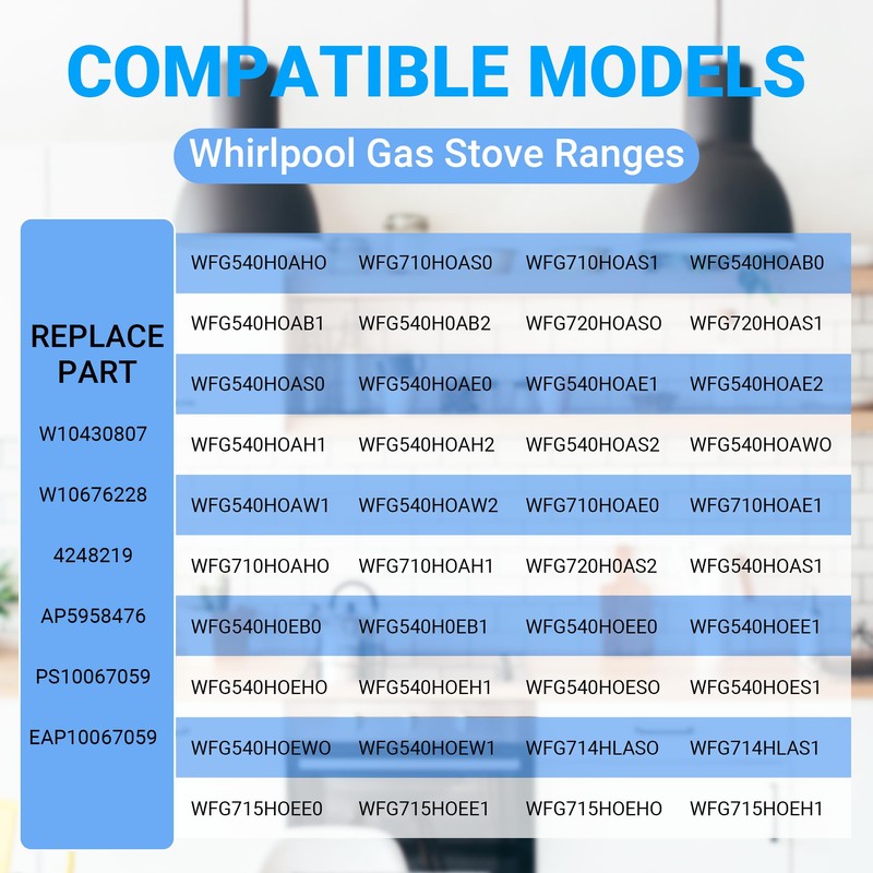 Upgraded W10766544 Gas Stove knobs Replacement for Whirlpool WFG540H0ES0 Range