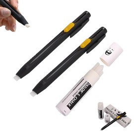 Heat Erasable Pens for Fabric –Fabric Markers For Sewing, Retractable & Replaceable Refill Solid Wax Core, Sewing Chalk for Tailors and Embroidery Lovers(2 Pens + 20 Refills)