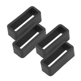 HERCHR Bucles de Correa de Reloj, Correa de Reloj de Caucho de Silicona Negra Soporte de Correa de Reloj Sujetador de Reloj Correas de Reloj Reemplazo de Keeper(22mm)