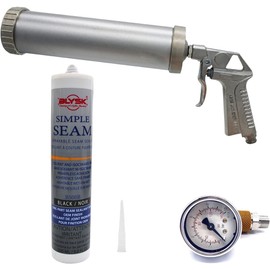 Ani A/525 Pneumatic Caulking Gun with Air Regulator and BLYSK Sprayable Seam Sealer B500B (Black)