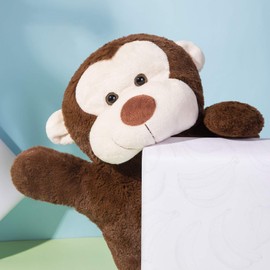 HomeTop Premium Classic Rubber Hot or Cold Water Bottle with Cute Stuffed Monkey Cover (2 Liters, Brown Monkey)