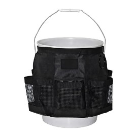 UHANBUT 5 Gallon Bucket Tool Organizer Bag, Multi-Purpose Car Bucket Wash Tool with Mesh Storage Pockets, Universal Vehicle Cleaning Supplies Accessories for Home, Gardening, Fishing