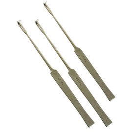 Set of 3 - German Stainless Steel Spay Hook 8in Snook Hook Cat Ovary and Uterus Removal Tool with Flat Handle and Smooth Finish