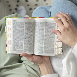 Bible Tabs,Laminated Tab for Women and Men,Reposition Large Print Stickers,Easy to Read and Apply Bible Index Tabs,Easy Navigation and Quick Reference,Leaves