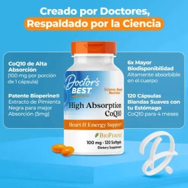 Coq10 | Antioxidante Con Bioperine® | 100mg 120 Caps Blandas