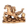 Baoblaze Standing Running Two Horses Statue Feng Shui Two Galloping